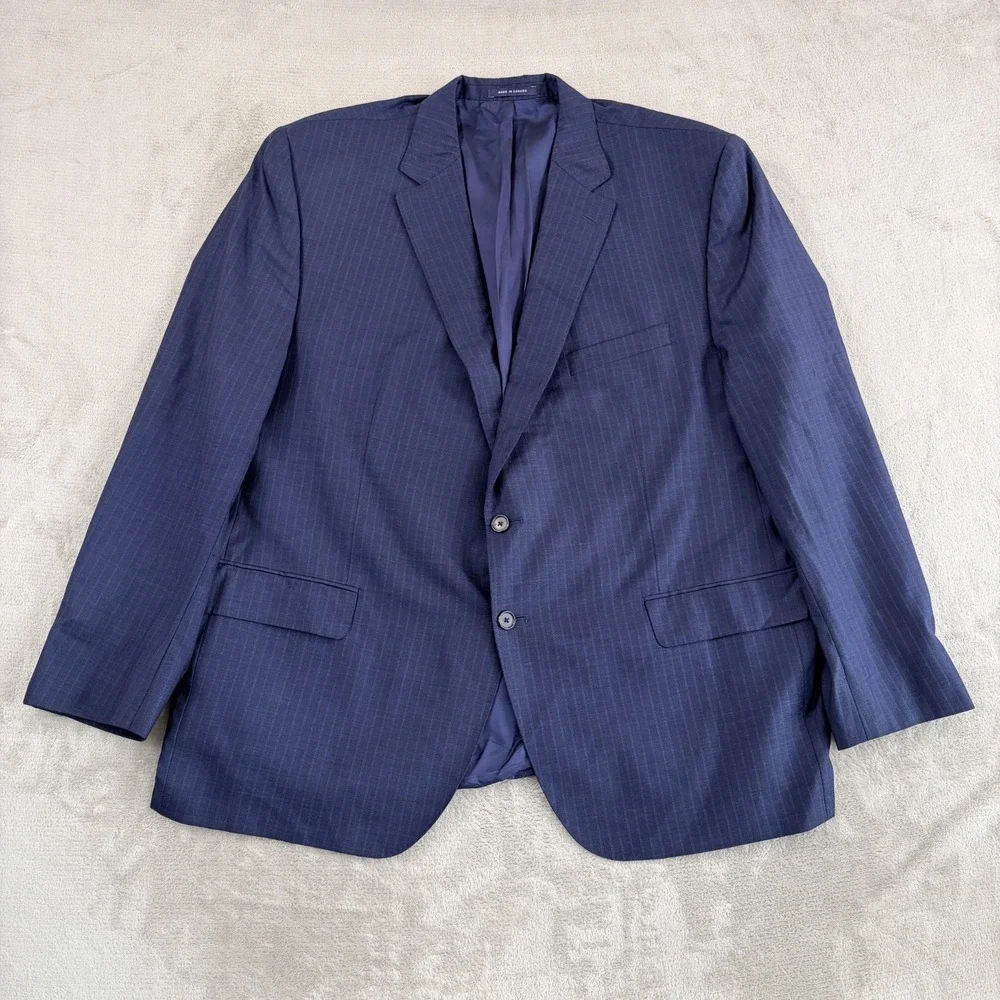 Loro Piana x Cremieux Sport Coat Blazer Navy Check 100% Wool Super 130s Men 52R